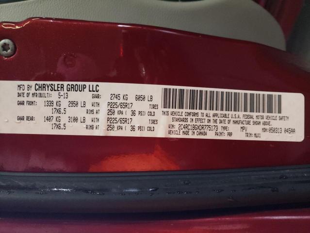 2C4RC1BGXDR775173 - 2013 CHRYSLER TOWN & COU TOURING 红色 照片 14