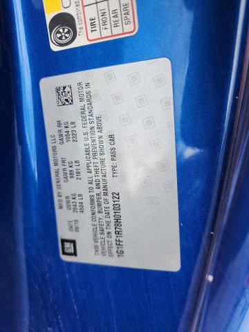 1G1FF1R78H0103122 - 2017 CHEVROLET CAMARO SS 蓝色 照片 12