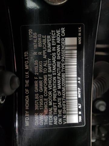 SHHFK7H4XMU209580 - 2021 HONDA CIVIC SPORT Schwarz Foto 12