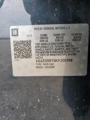 1G1ZG5ST6KF205709 - 2019 CHEVROLET MALIBU RS GRAY photo 13