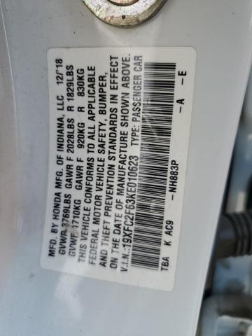 19XFC2F63KE010623 - 2019 HONDA CIVIC LX Weiß Foto 13