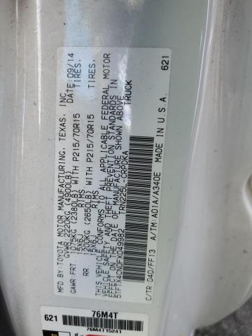 5TFTX4CN0FX049982 - 2015 TOYOTA TACOMA ACCESS CAB Ақ фото 12