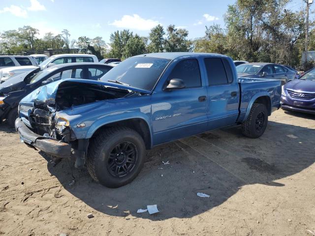 1B7HL38X82S700854 - 2002 DODGE DAKOTA QUAD SPORT BLUE photo 1