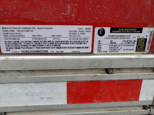 542BE2428MB033568 - 2021 BRAV TRAILER RED photo 10