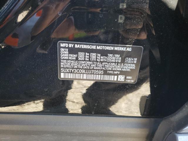 5UXTY3C09LLU70595 - 2020 BMW X3 SDRIVE30I BLACK photo 14