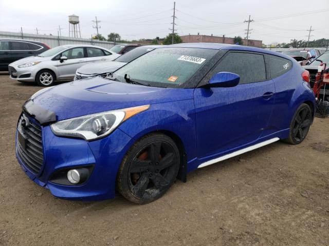 KMHTC6AE6EU201902 - 2014 HYUNDAI VELOSTER TURBO BLUE photo 1