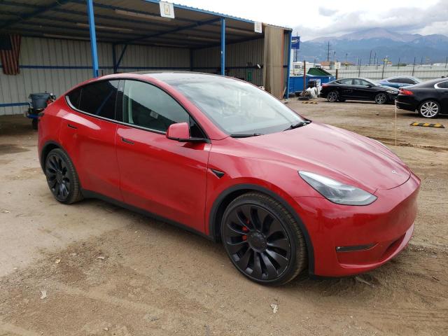 7SAYGDEF3PF697049 - 2023 TESLA MODEL Y RED photo 4