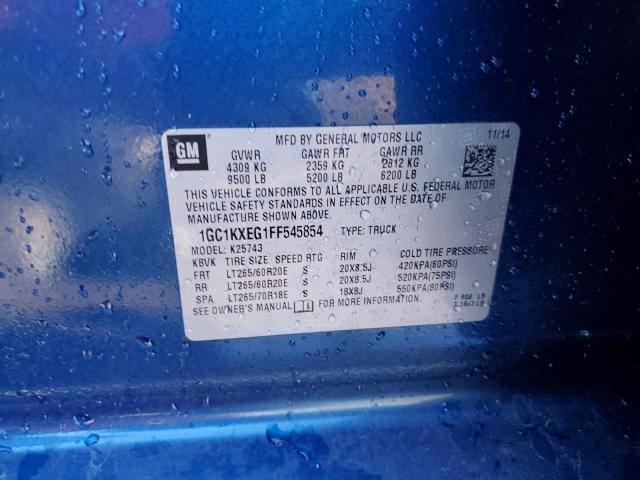 1GC1KXEG1FF545854 - 2015 CHEVROLET SILVERADO K2500 HIGH COUNTRY BLUE photo 12