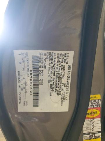 1FAFP53U24G177251 - 2004 FORD TAURUS SE GRAY photo 12