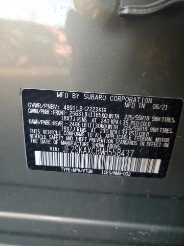 JF2SKAXC8MH558437 - 2021 SUBARU FORESTER TOURING მწვანე ფოტო 12