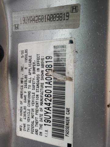 19UYA42601A009819 - 2001 ACURA 3.2CL TYPE-S SILVER photo 12