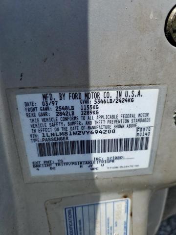 1LNLM81W2VY694200 - 1997 LINCOLN TOWN CAR EXECUTIVE SILVER photo 12