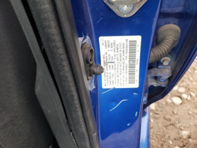 2HGFC1F39HH648521 - 2017 HONDA CIVIC EX BLUE photo 12