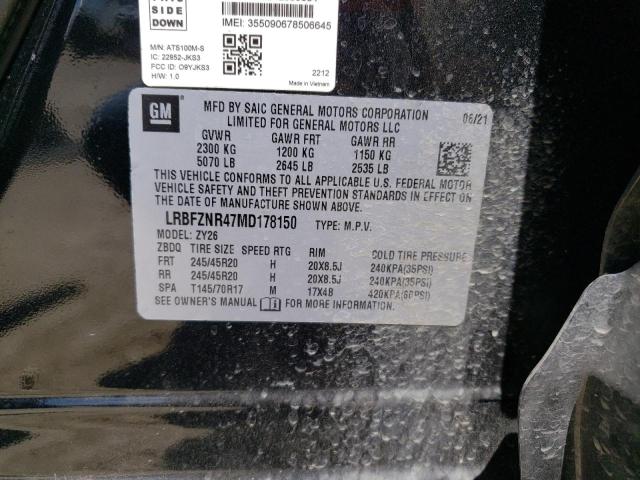 LRBFZNR47MD178150 - 2021 BUICK ENVISION ESSENCE შავი ფოტო 13