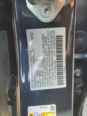 19XFL1H77NE019622 - 2022 HONDA CIVIC EXL ნაცრისფერი ფოტო 13