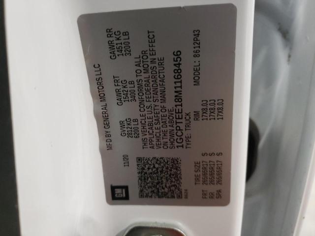 1GCPTEE18M1168456 - 2021 CHEVROLET COLORADO ZR2 WHITE photo 12