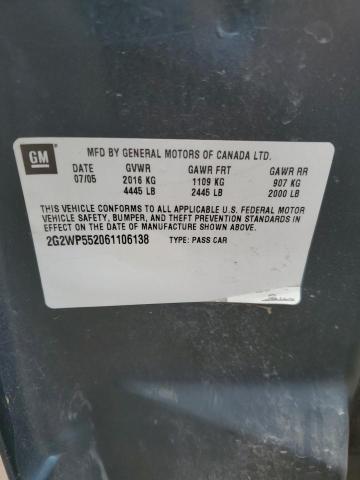 2G2WP552061106138 - 2006 PONTIAC GRAND PRIX 蓝色 照片 12