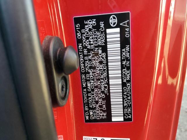 JTKJF5C78GJ016548 - 2016 TOYOTA SCION TC 红色 照片 12