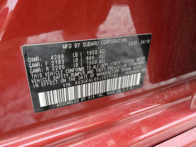 4S3GKAL69J3621591 - 2018 SUBARU IMPREZA SPORT RED photo 12