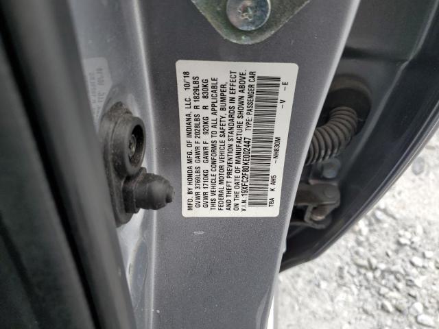 19XFC2F80KE002447 - 2019 HONDA CIVIC SPORT Boz foto 12