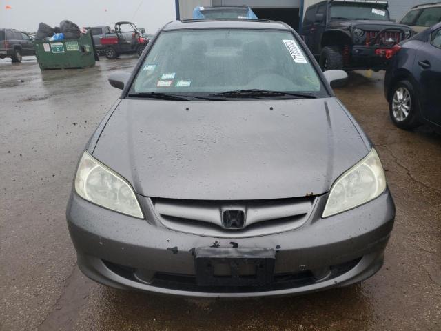 2HGES26735H573155 - 2005 HONDA CIVIC EX GRAY photo 5