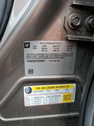 1G4GC5EG7AF256591 - 2010 BUICK LACROSSE CXL GRAY photo 12