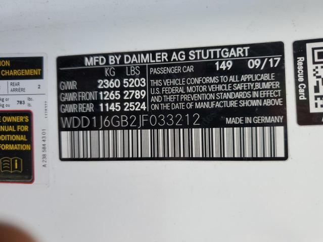 WDD1J6GB2JF033212 - 2018 MERCEDES-BENZ E 400 4MATIC WHITE photo 12