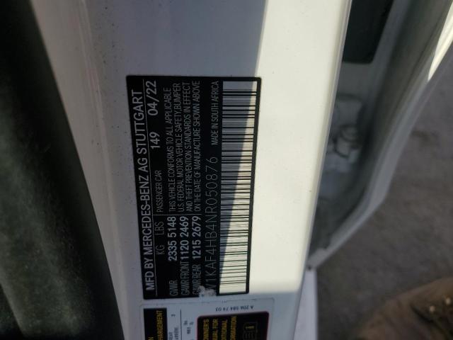 W1KAF4HB4NR050876 - 2022 MERCEDES-BENZ C 300 4MATIC WHITE photo 12