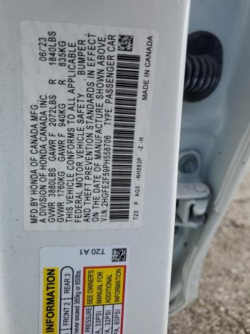 2HGFE2F59PH558706 - 2023 HONDA CIVIC SPORT Белый фото 12