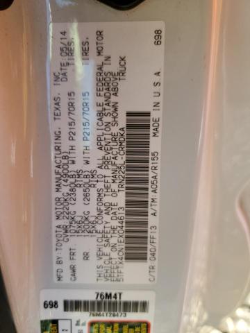 5TFTX4CN1EX044613 - 2014 TOYOTA TACOMA ACCESS CAB Ақ фото 13