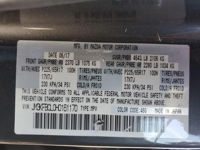 JM3KFBCL0H0161170 - 2017 MAZDA CX-5 TOURING GRAY photo 12