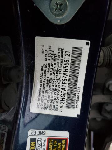 2HGFA1F67AH556121 - 2010 HONDA CIVIC LX-S 蓝色 照片 12
