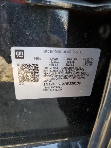 1G1ZD5STXRF236139 - 2024 CHEVROLET MALIBU LT Черный фото 12