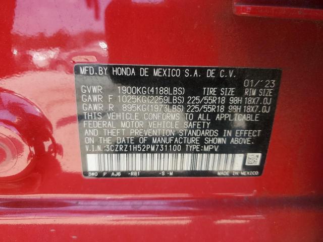 3CZRZ1H52PM731100 - 2023 HONDA HR-V SPORT RED photo 13