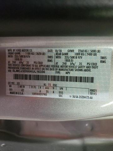 5LMCJ3D9XKUL16336 - 2019 LINCOLN MKC RESERVE SILVER photo 13