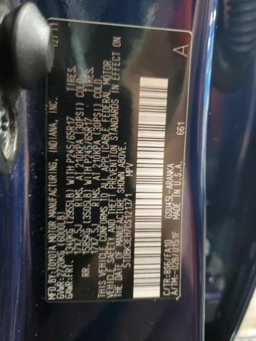 5TDBK3EH7CS121371 - 2012 TOYOTA HIGHLANDER BASE Blau Foto 14