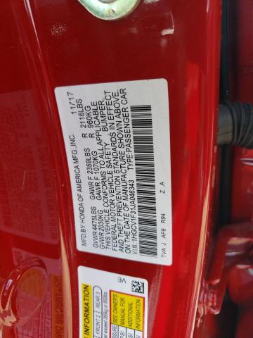 1HGCV1F31JA046343 - 2018 HONDA ACCORD SPORT Красный фото 12