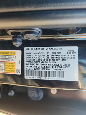 5FNYF8H51MB010088 - 2021 HONDA PASSPORT EXL Schwarz Foto 13