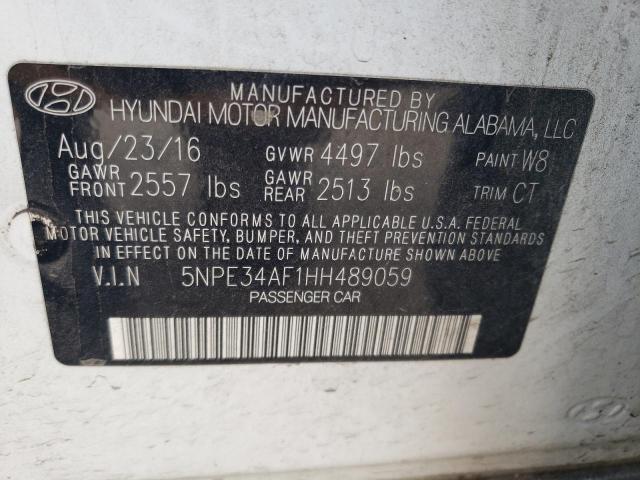 5NPE34AF1HH489059 - 2017 HYUNDAI SONATA SPORT WHITE photo 12