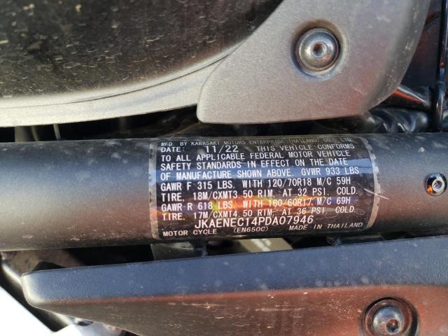 JKAENEC14PDA07946 - 2023 KAWASAKI EN650 C შავი ფოტო 10