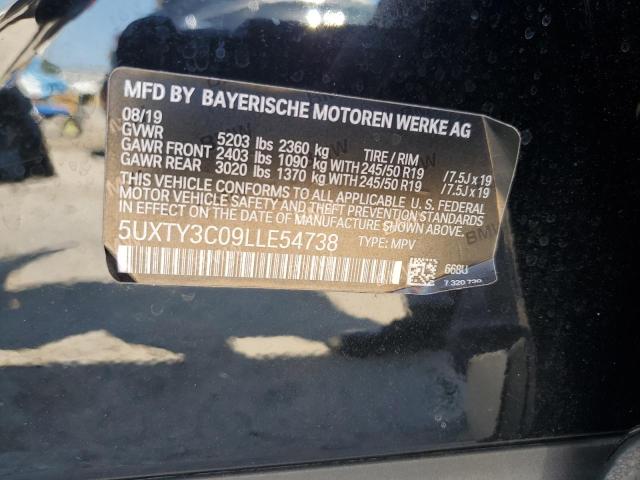 5UXTY3C09LLE54738 - 2020 BMW X3 SDRIVE30I BLACK photo 13