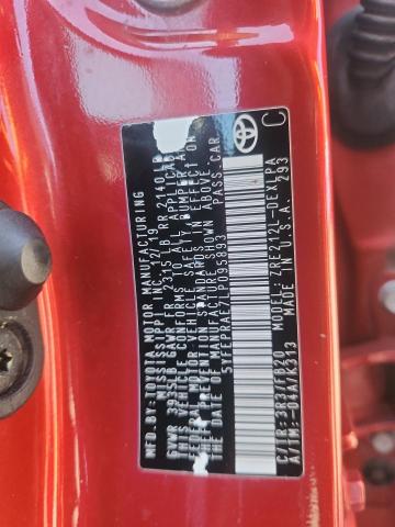 5YFEPRAE7LP095893 - 2020 TOYOTA COROLLA LE Qırmızı foto 12