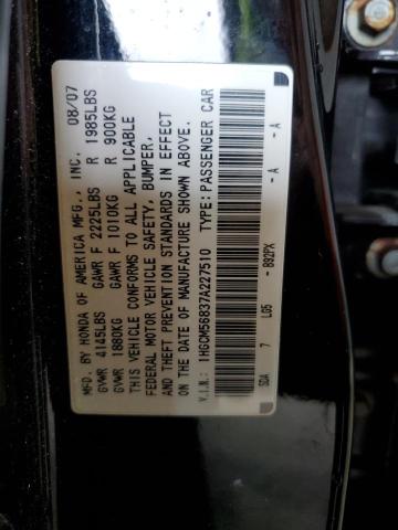 1HGCM56837A227510 - 2007 HONDA ACCORD EX Qara foto 12