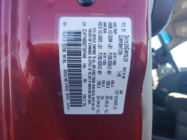 3C4FY48B82T307440 - 2002 CHRYSLER PT CRUISER CLASSIC RED photo 12