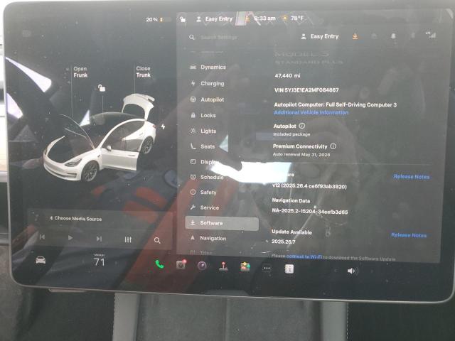 5YJ3E1EA2MF084867 - 2021 TESLA MODEL 3 Beyaz fotoğraf 9