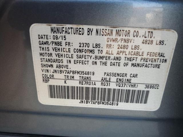 JN1BV7AP8FM354819 - 2015 INFINITI Q50 BASE BLUE photo 12