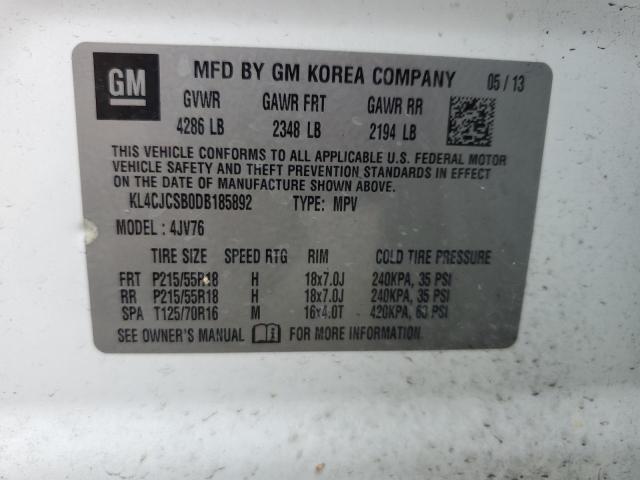 KL4CJCSB0DB185892 - 2013 BUICK ENCORE 白色 照片 13