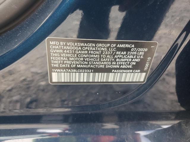 1VWAA7A38LC023321 - 2020 VOLKSWAGEN PASSAT S BLUE photo 13