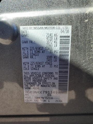 5N1AT2MV4JC791349 - 2018 NISSAN ROGUE S GRAY photo 13