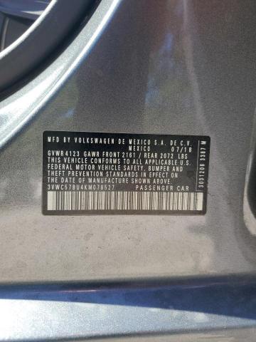 3VWC57BU4KM078527 - 2019 VOLKSWAGEN JETTA S GRAY photo 12